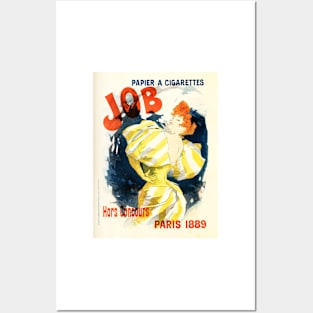 JOB Papier Cigarettes Paris 1889 Art Nouveau Advertisement by Jules Cheret Posters and Art